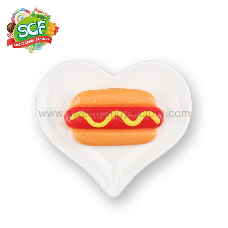 Competitive price gummy hot dog gummy food from China candy manufacturer