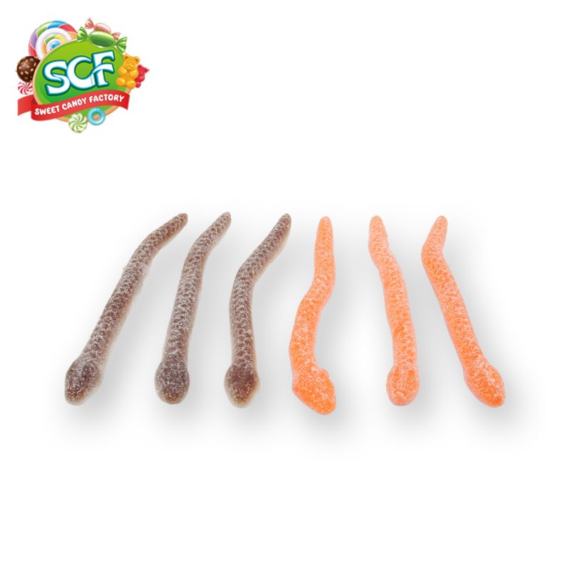 Delicious competitive price cola flavor long gummy snake from China candy factory - Image 2