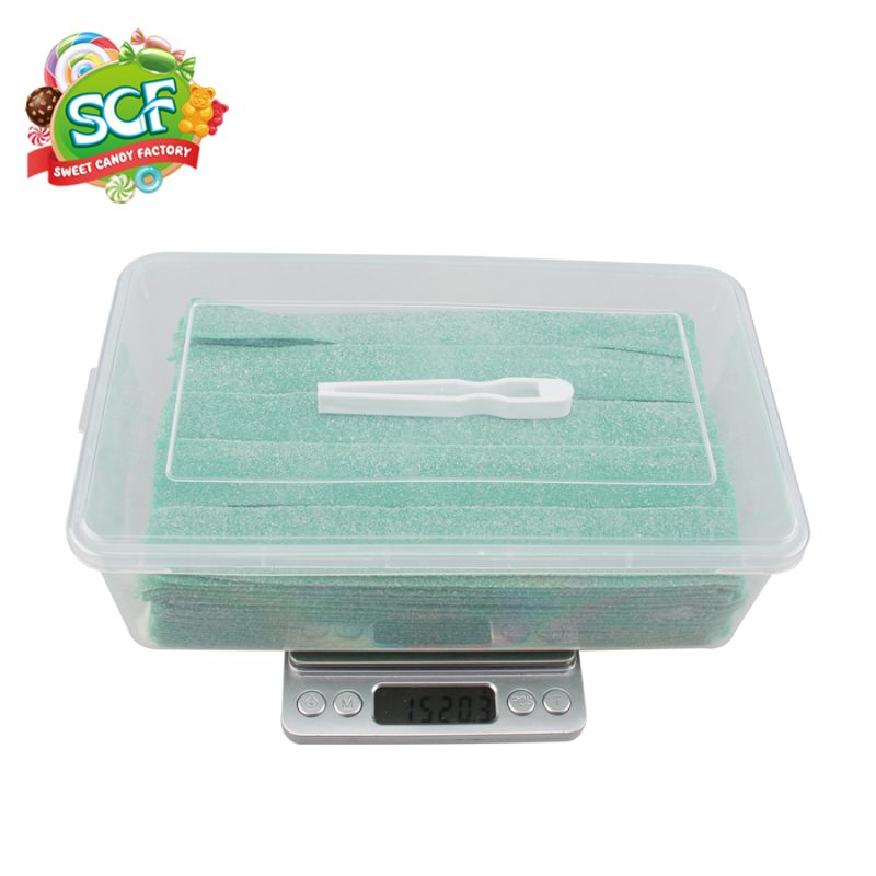 Green apple flavor sour belts box packaging from China candy supplier - Image 2