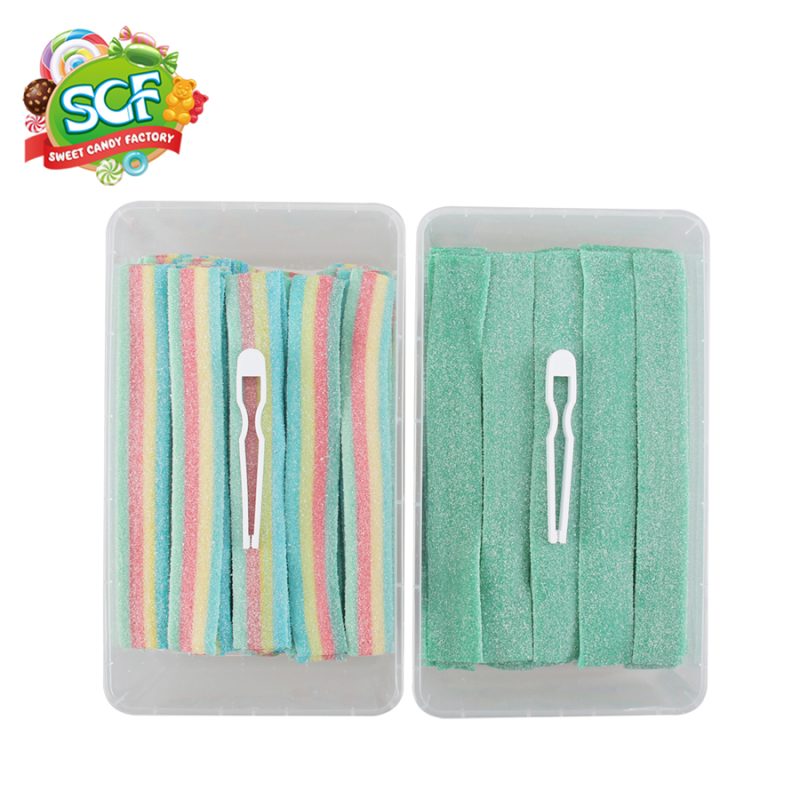Green apple flavor sour belts box packaging from China candy supplier - Image 4