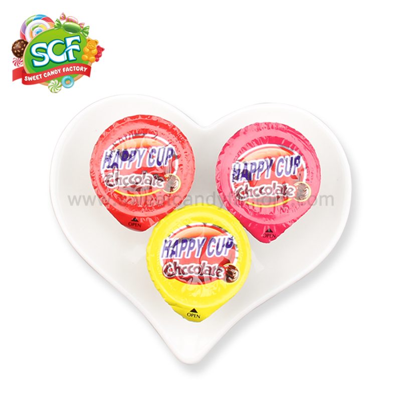 Cheap wholesales mini chocolate cup with biscuit from China candy manufacturer