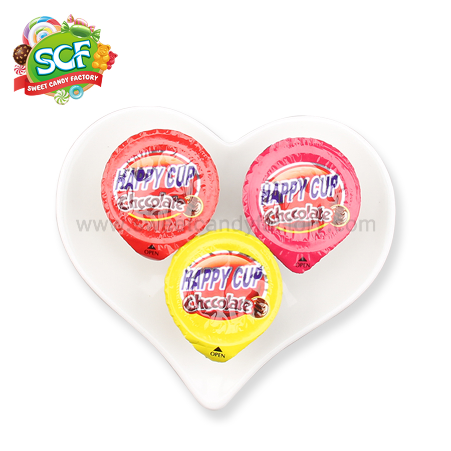 Cheap wholesales mini chocolate cup with biscuit from China candy manufacturer-sweetcandyfactory