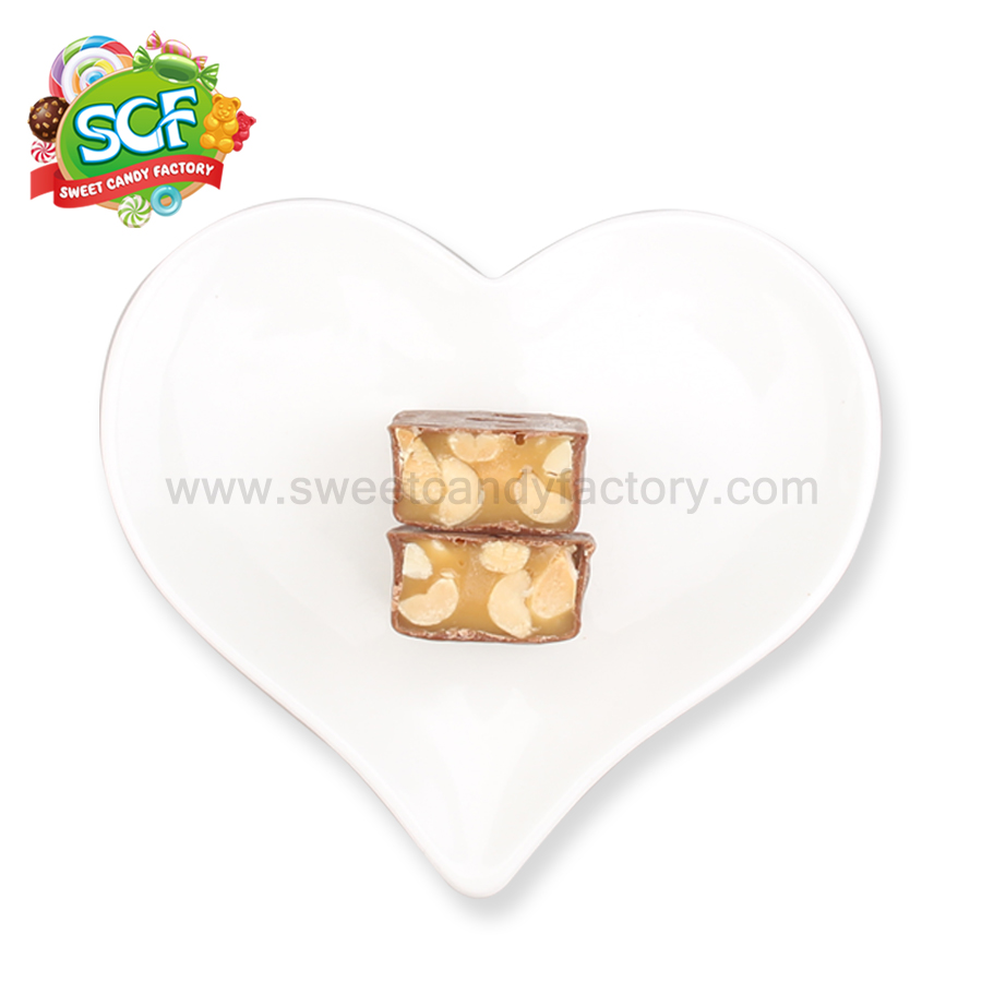 Bulk branded packaging chocolate bar with nougat peanut and caramel-sweetcandyfactory