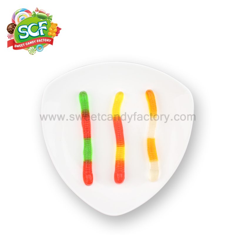 Fruit flavors chewing sugar free gummy worms wholesales by China candy factory