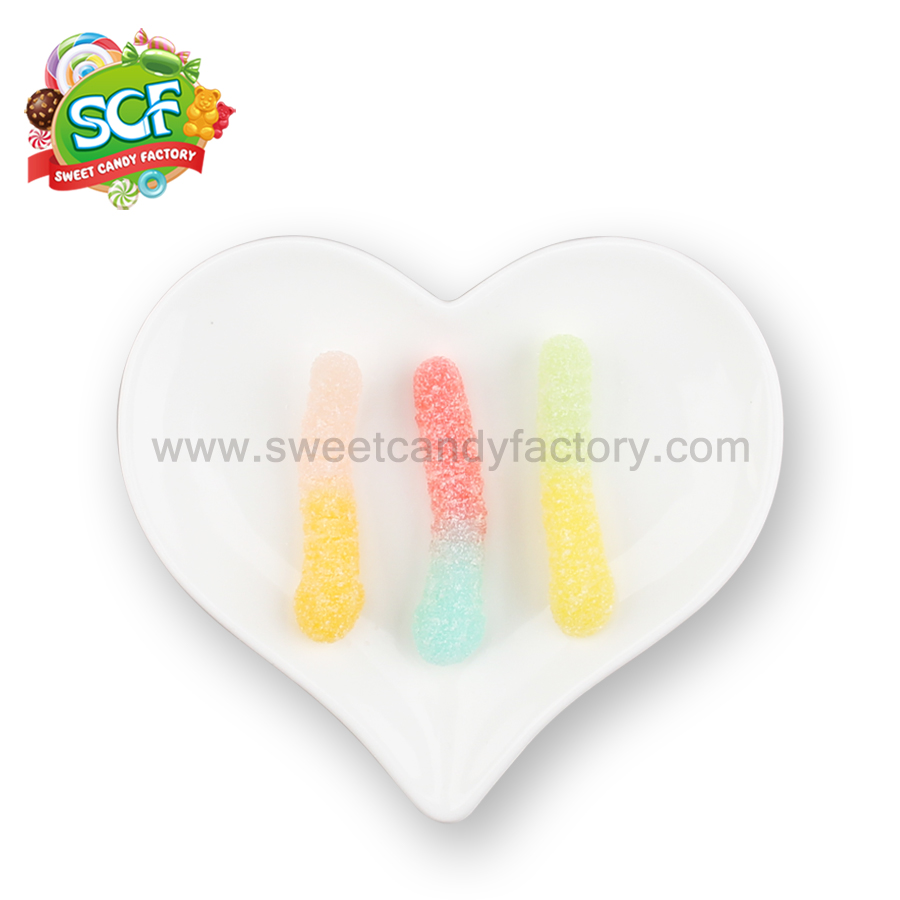Bulk chewy mini sour neon gummy worms by Sweet Candy Factory-sweetcandyfactory