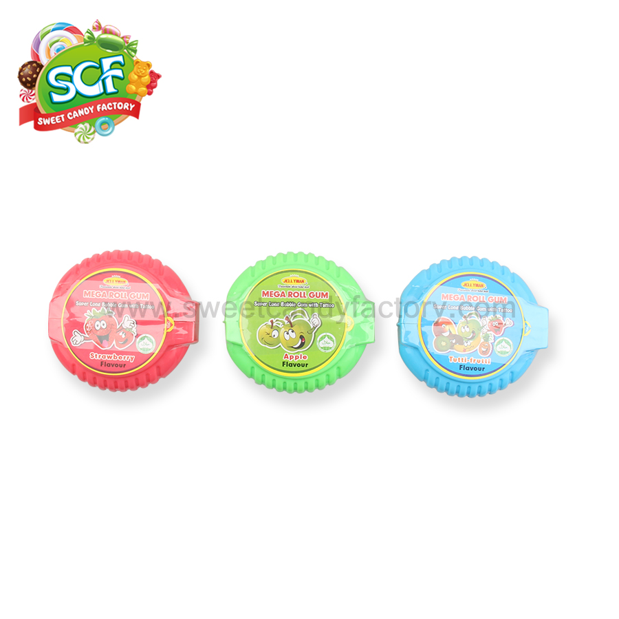 Fruit flavor cheap wholesales chewing bubble gum roll packed by box-sweetcandyfactory