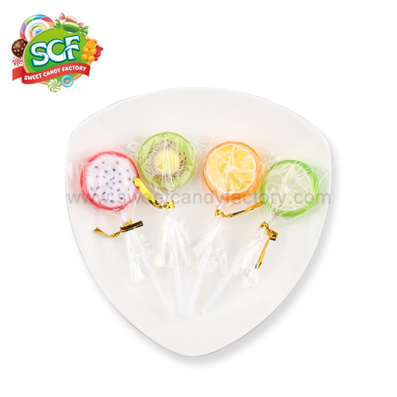 Fruity handmade hard candy lollipop wholesales from candy factory