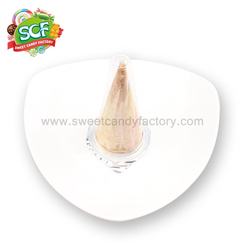 Ice cream cone shape wafer with crispy biscuit and chocolate jam inside - Image 3
