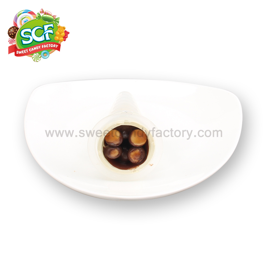 Ice cream cone shape wafer with crispy biscuit and chocolate jam inside-sweetcandyfactory