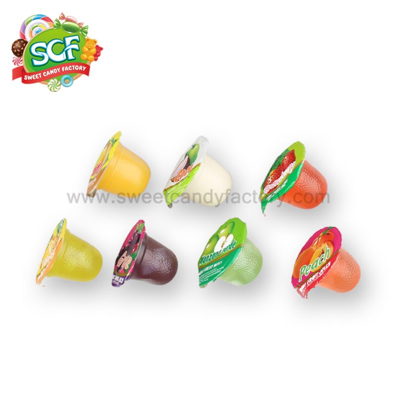 Colorful fruit flavor mini cup fruit jelly from China manufacturer