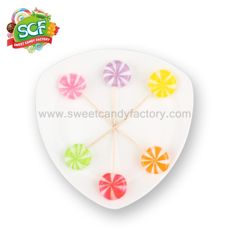 Colorful handmade hard candy lollipop wholesales direct from factory
