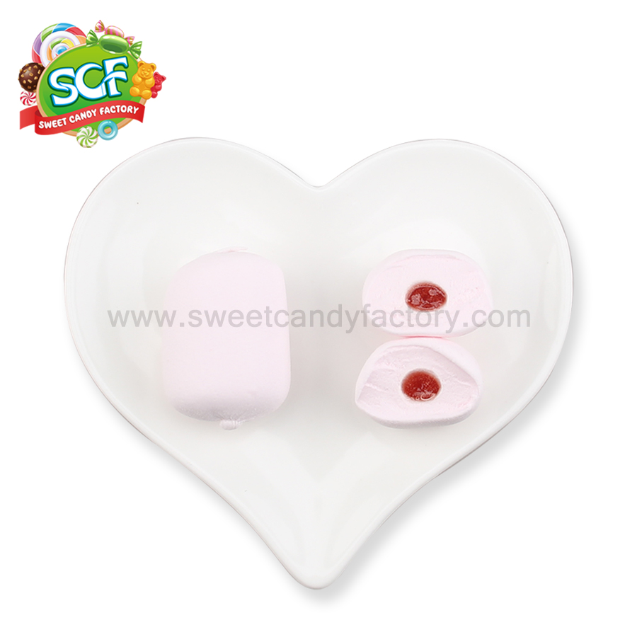 Bulk pillow pack marshmallow with fruit jam inside-sweetcandyfactory