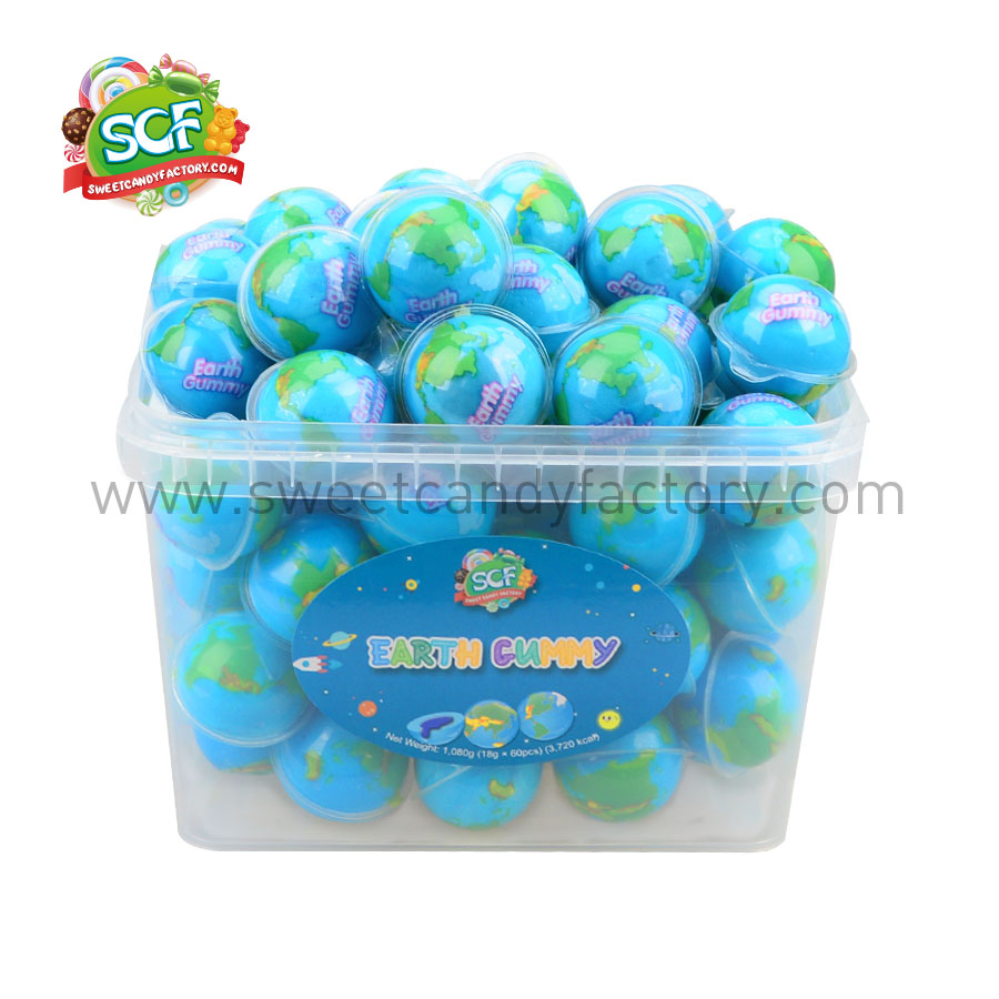 Bulk cheap earth gummy from China candy factory with fruit jam inside-sweetcandyfactory