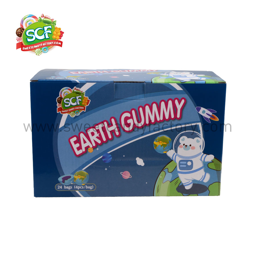 Bulk cheap earth gummy from China candy factory with fruit jam inside-sweetcandyfactory