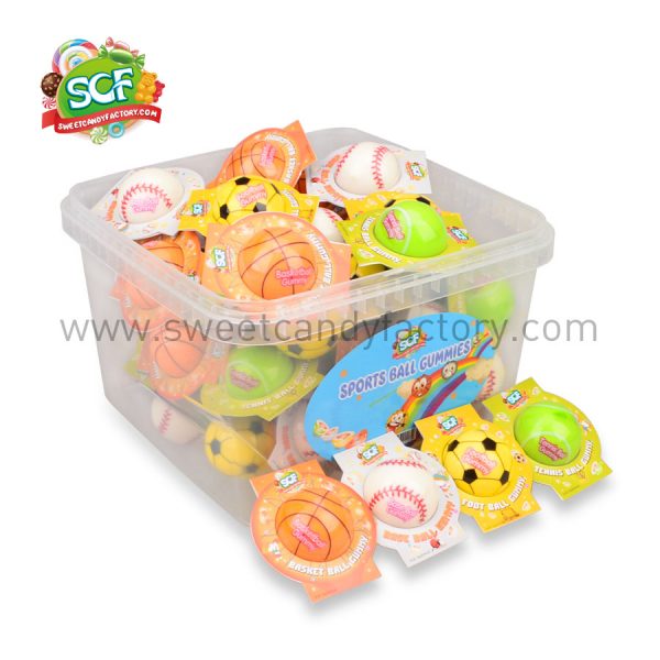 Bulk private label sports ball gummy from China candy factory with
