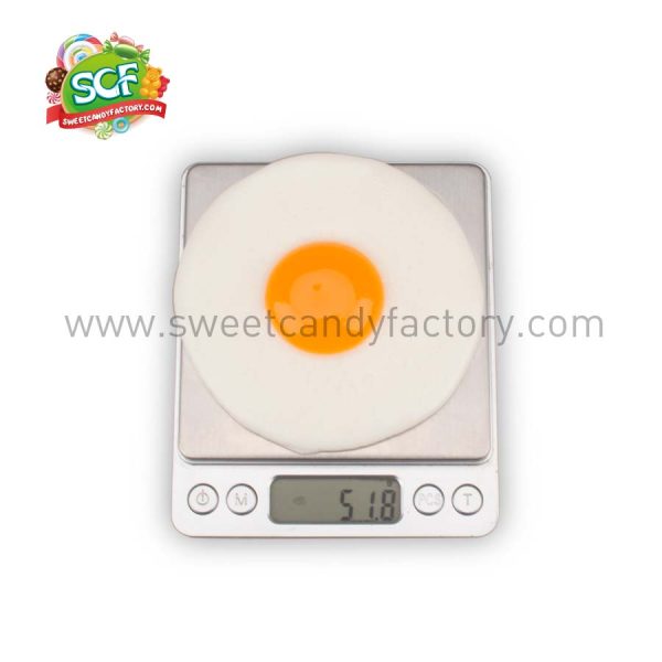 Giant halal fried egg gummy with fruit jam inside sweetcandyfactory