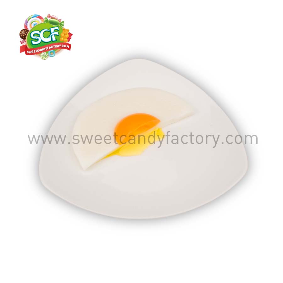 Giant halal fried egg gummy with fruit jam inside-sweetcandyfactory