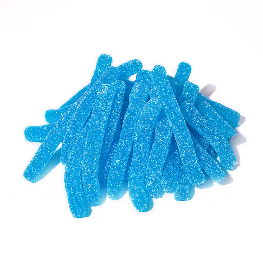 Bright Blue stick sour flavor gummy candy