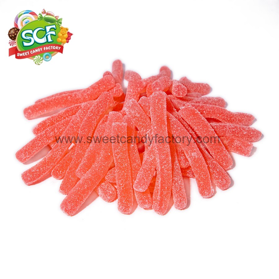 Red stick sour flavor gummy candy
