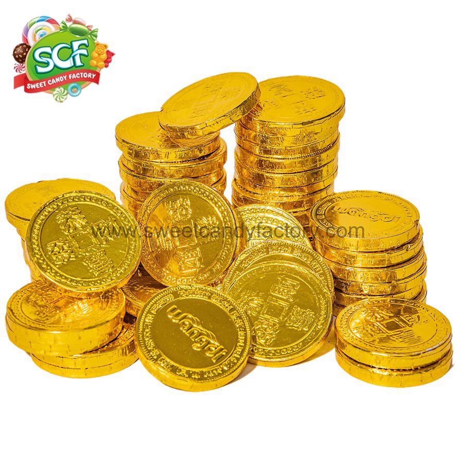 Golden chocolate coin