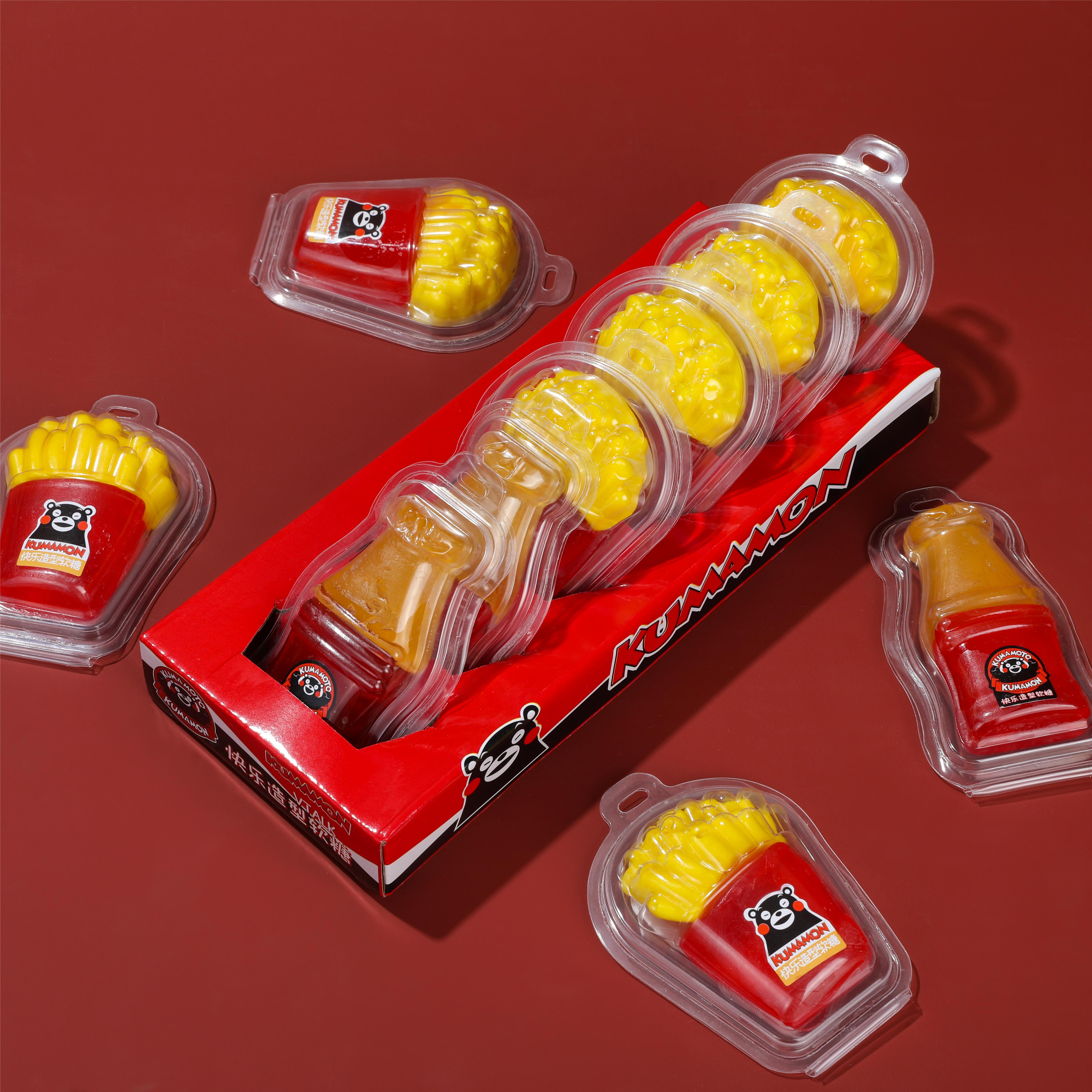 Fast Food Series Individual Packed Cola Chips Shaped Sour Gummy Candy