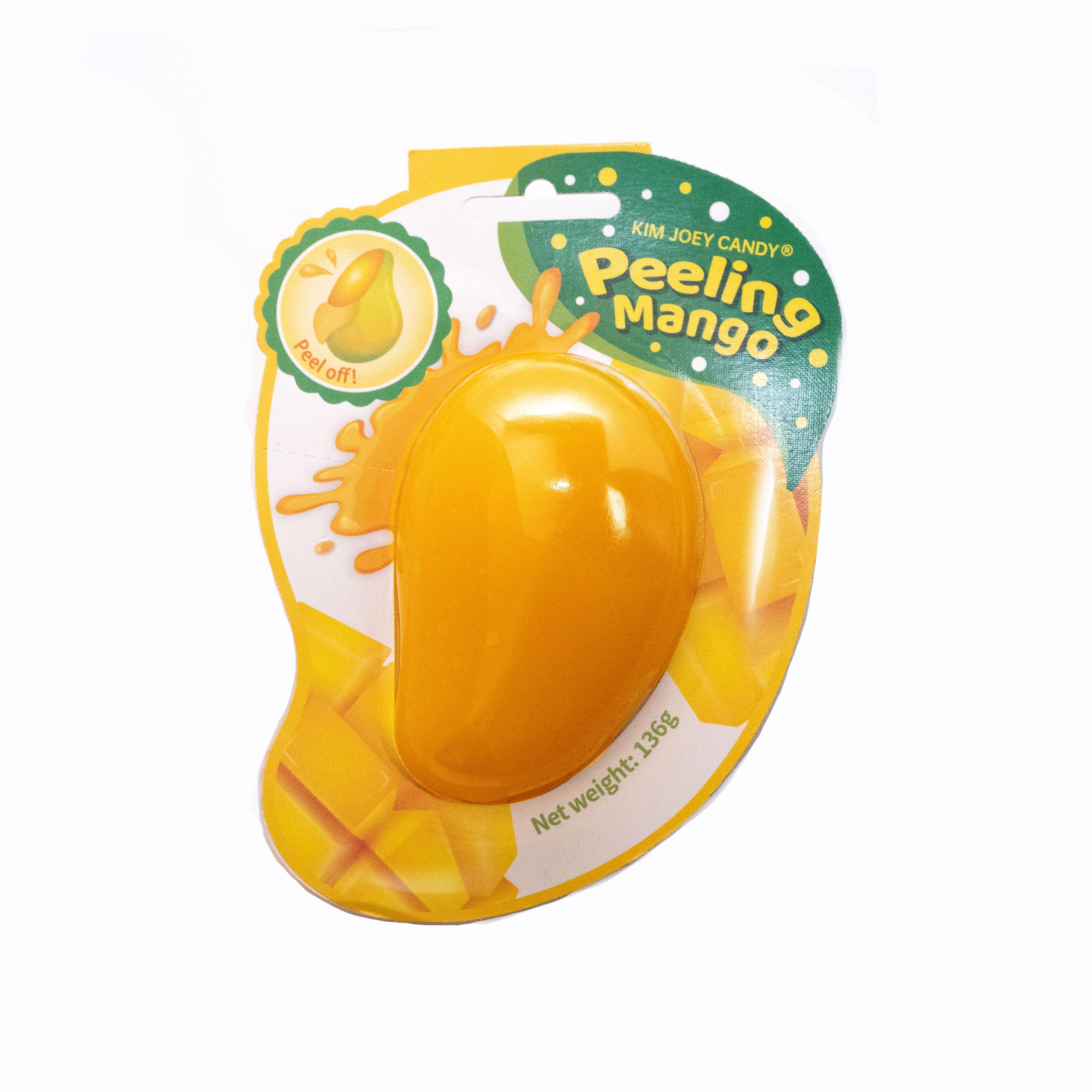 Wholesale Halal 3D Mango Flavor Funny Jelly Peeling Big Normal Size Mango Shaped Gummy Candy