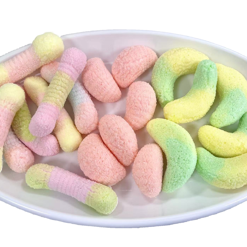 Hot Sale Fruit Shaped Orange Crispy Snack Freeze Dried Gummy Candy