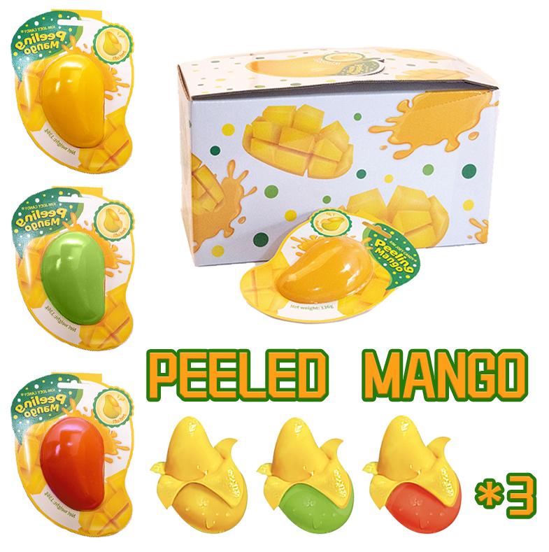 Hot Sale Halal 3D Mango Flavor Funny Jelly Peeling Big Size Mango Shaped Peelable Gummy Candy