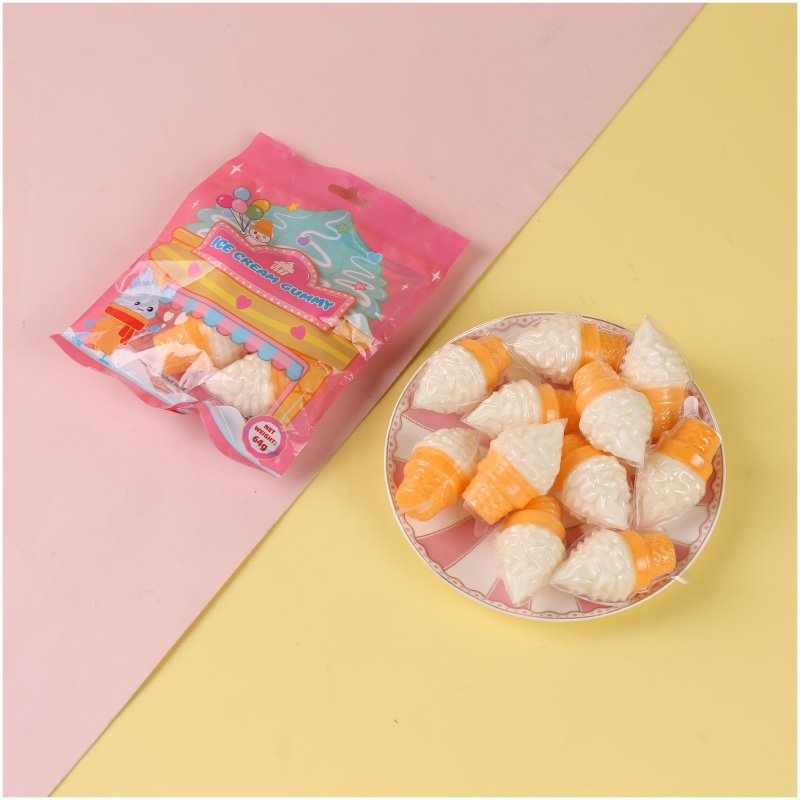 3D Bulk Gummy From China Candy Factory With Fruit Jam Inside Ice Cream Shaped Gummy Candy