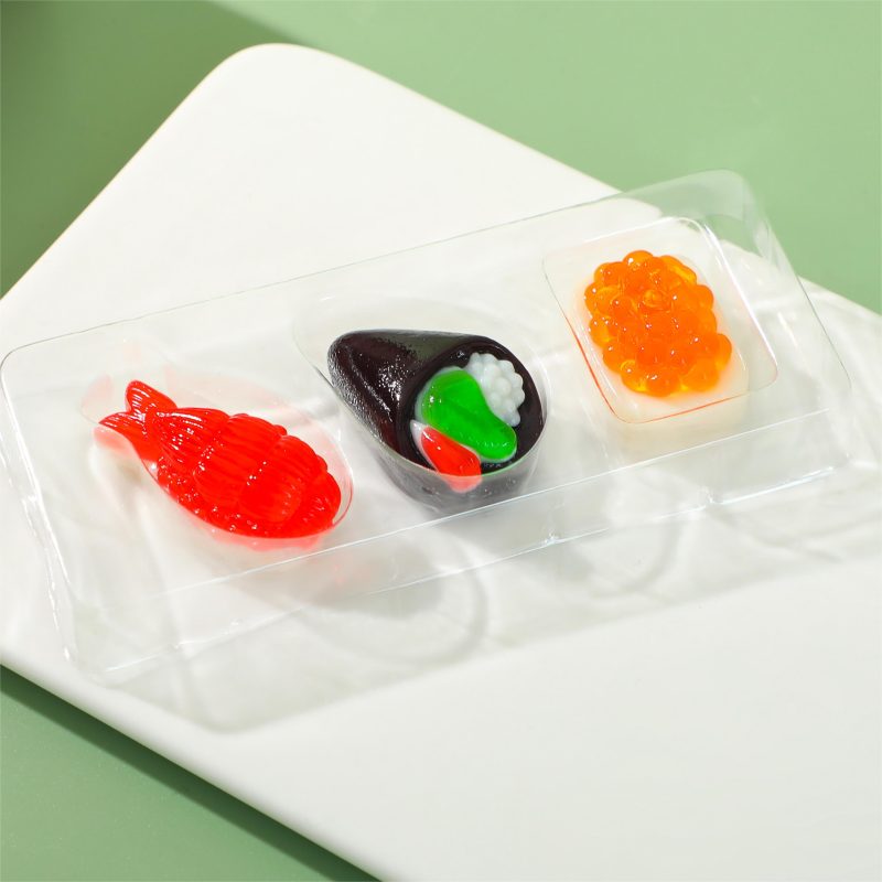 Wholesale Customized Shaped Strawberry Fruity Flavor Sushi Gummy Candy