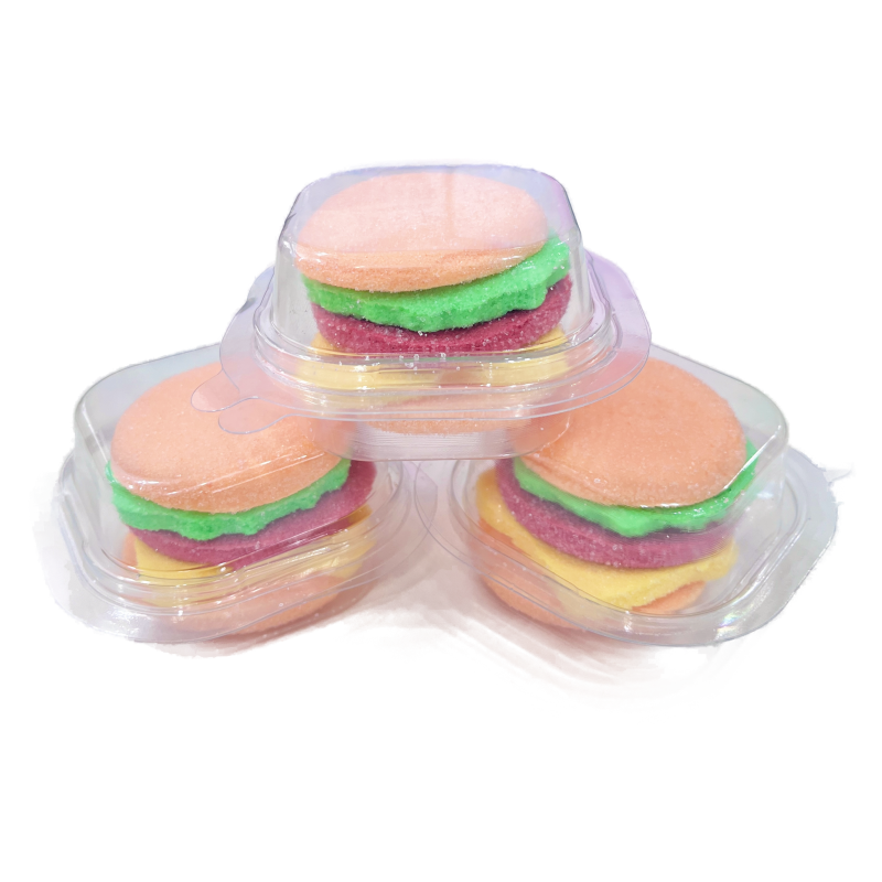 Halal Fast Food Hamburger Jelly Candies Soft Gelatin 3D Burger Hot Dog Shaped Marshmallow