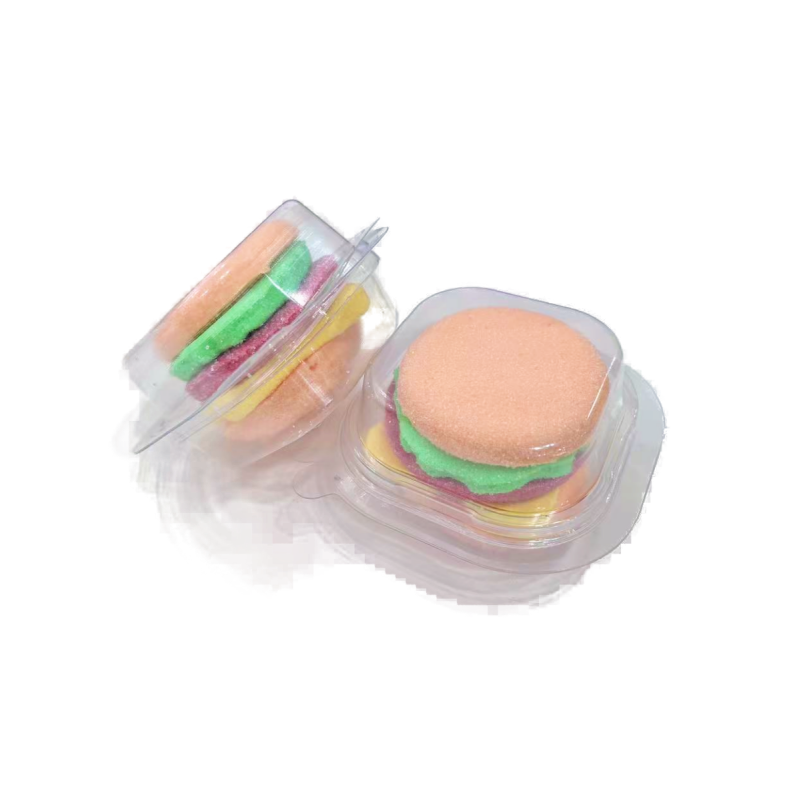 Halal Fast Food Hamburger Jelly Candies Soft Gelatin 3D Burger Hot Dog Shaped Marshmallow-sweetcandyfactory