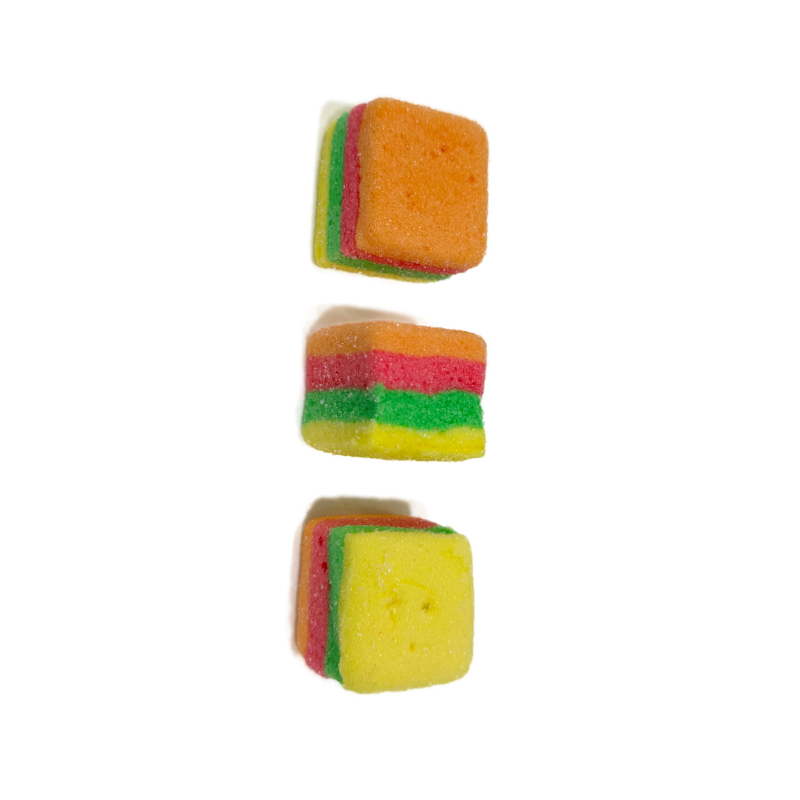Halal Multi-Colored Candy Gummy Vanilla 3D Cake Shape Cube Marshmallow Bulk Pack-sweetcandyfactory