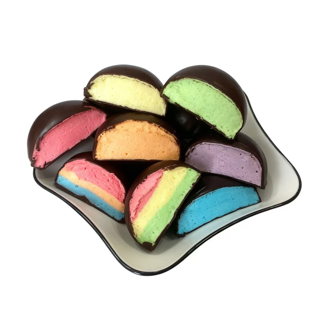 Hot Sales Mystery Choco Marshmallow Gummy Candy Soft Sweet Rainbow Color Chocolate Marshmallow-sweetcandyfactory